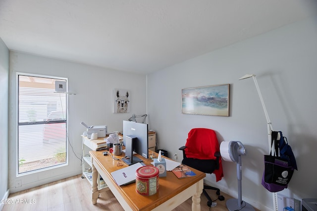 office area featuring wood finished floors