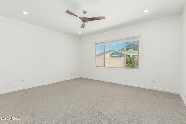4051 S Galaxy Ln, Mesa, AZ 85212 - carpeted spare room featuring ceiling fan, baseboards, and recessed lighting