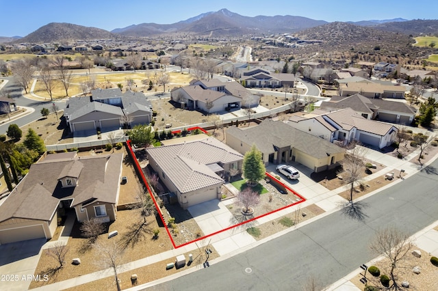 6975 E Lynx Wagon Rd, Prescott Valley, AZ 86314 - birds eye view of property featuring a mountain view and a residential view