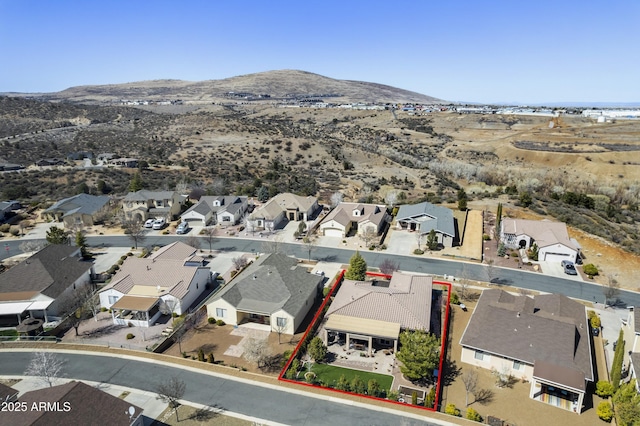 6975 E Lynx Wagon Rd, Prescott Valley, AZ 86314 - bird's eye view featuring a mountain view and a residential view