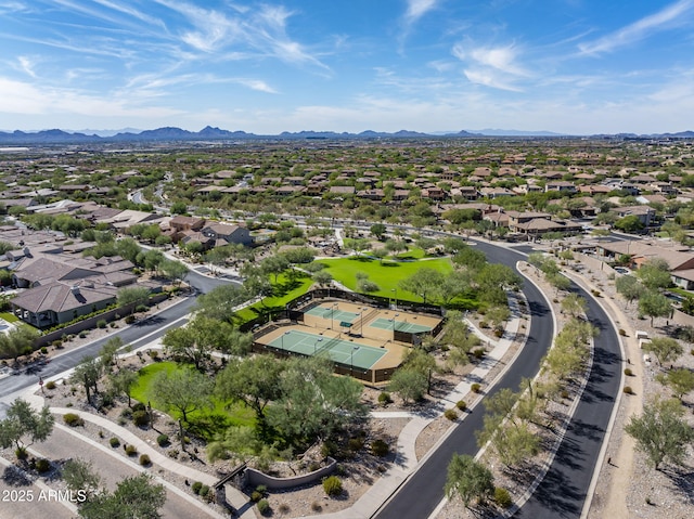 aerial view featuring a mountain view