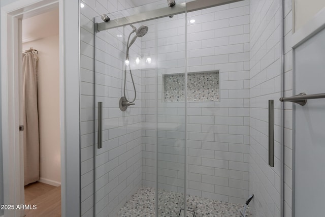 405 E Stanford Ave, Gilbert, AZ 85234 - full bath with a shower stall and wood finished floors