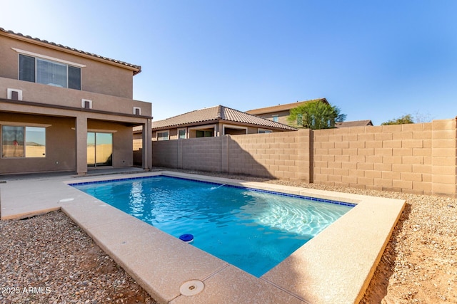 view of pool featuring a patio