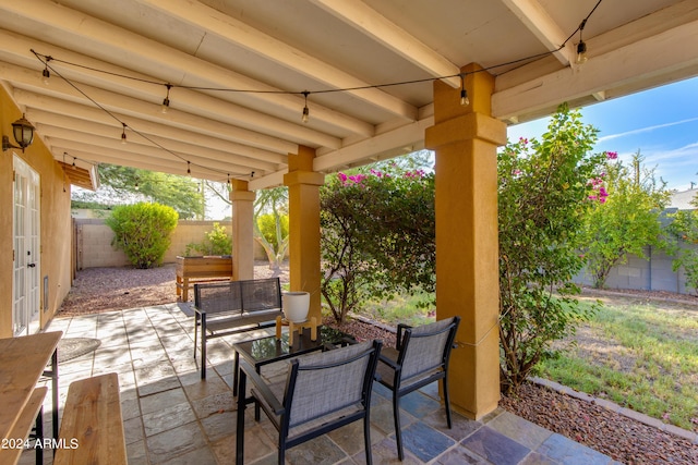 view of patio featuring a fenced backyard