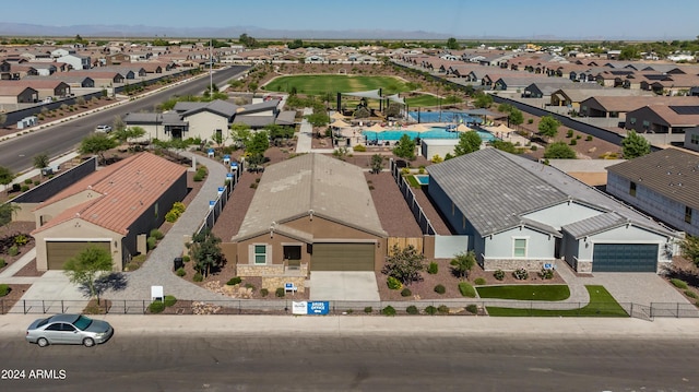 aerial view featuring a residential view