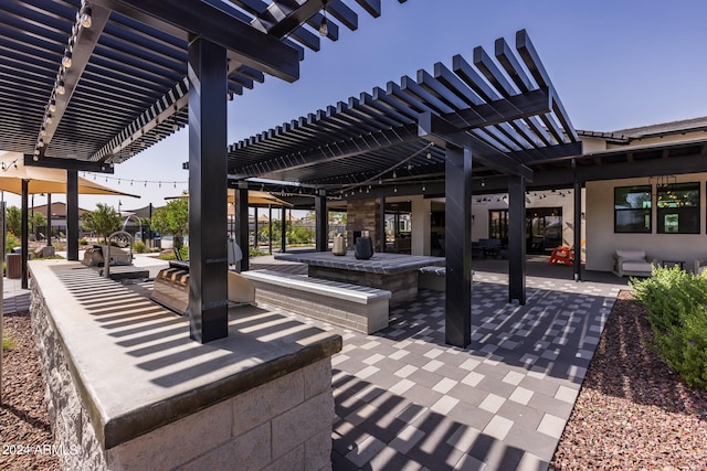 view of patio with a pergola