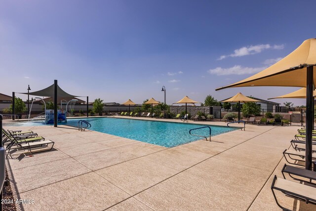 view of pool with a patio area