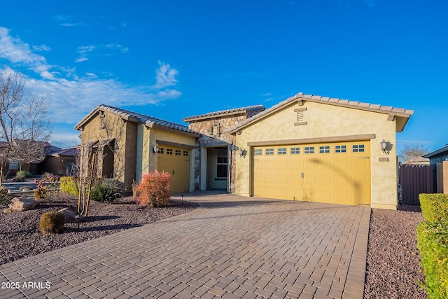 single story home featuring a garage