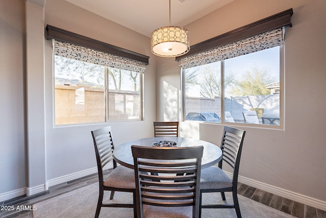 dining room with hardwood / wood-style flooring