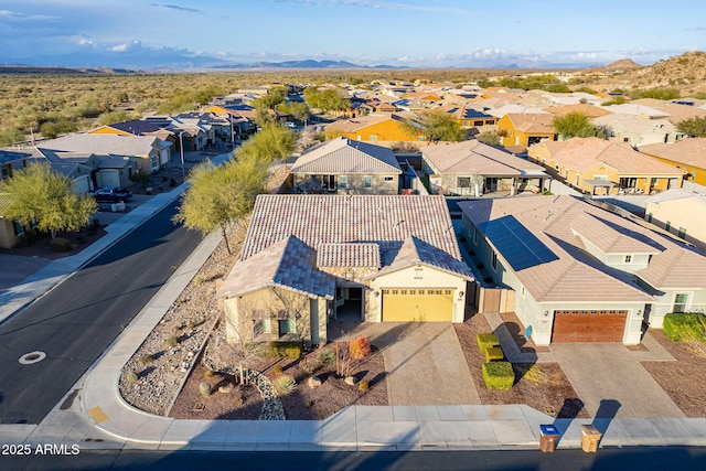 drone / aerial view with a mountain view