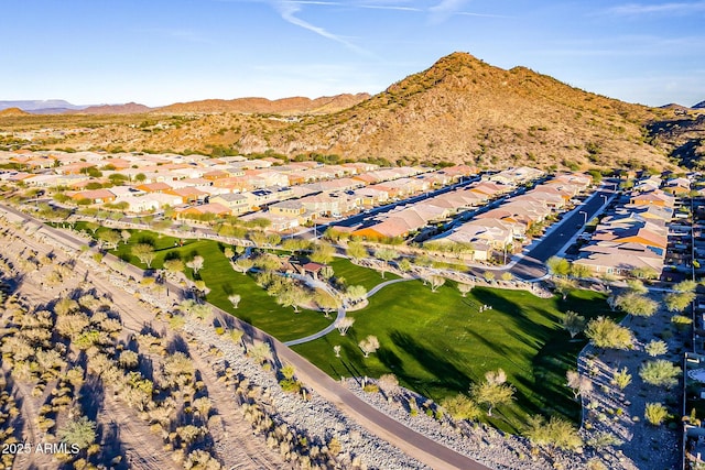 bird's eye view featuring a mountain view