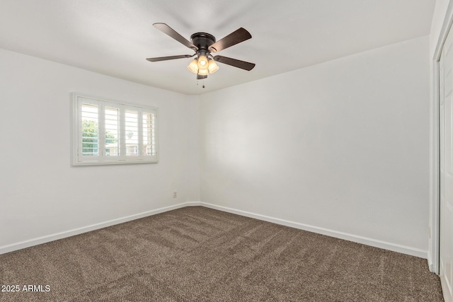 4629 S Mill Ave, Tempe, AZ 85282 - carpeted empty room featuring baseboards and ceiling fan