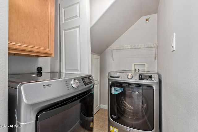4629 S Mill Ave, Tempe, AZ 85282 - washroom with independent washer and dryer, cabinet space, and tile patterned flooring