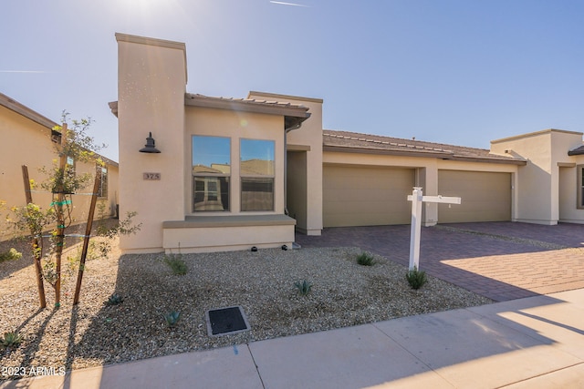 view of front of house with a garage