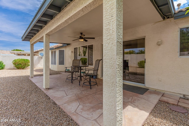 view of patio / terrace with ceiling fan