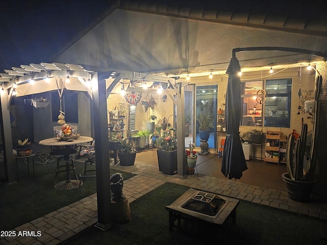 view of patio / terrace featuring a pergola