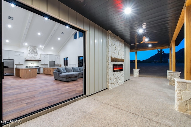 view of patio / terrace with visible vents and exterior kitchen