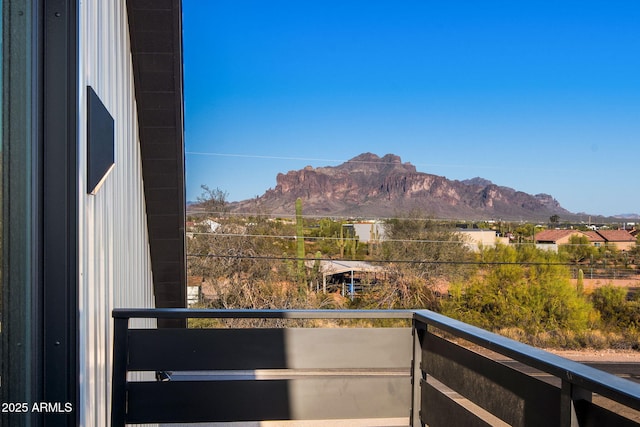 balcony with a mountain view