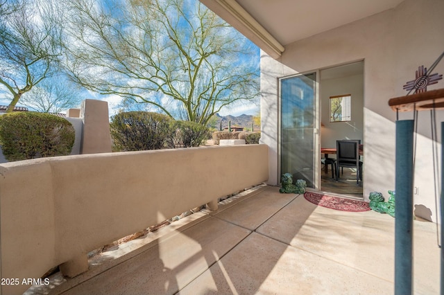 balcony with a mountain view