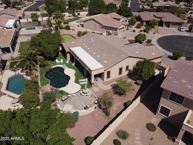 aerial view featuring a residential view