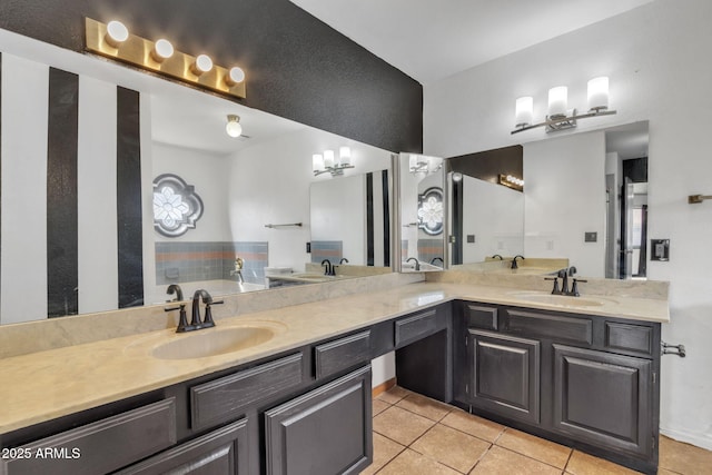 15210 S Country Club Way, Arizona City, AZ 85123 - full bath featuring tile patterned flooring, double vanity, and a sink
