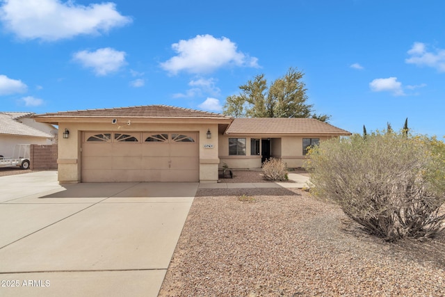 15210 S Country Club Way, Arizona City, AZ 85123 - ranch-style home featuring a tile roof, stucco siding, an attached garage, and concrete driveway