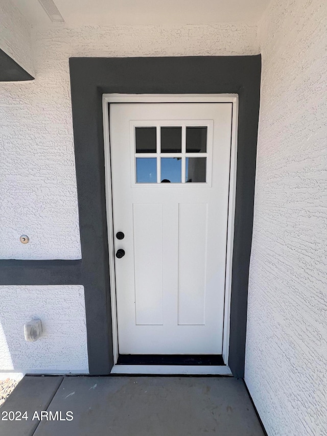 view of doorway to property