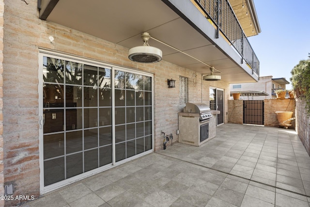 view of patio with area for grilling