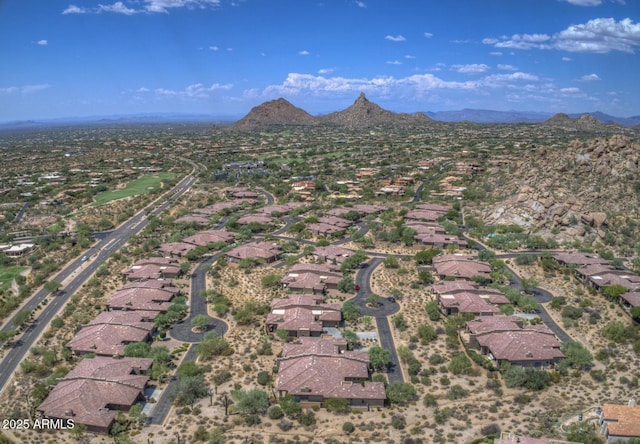 aerial view with a mountain view