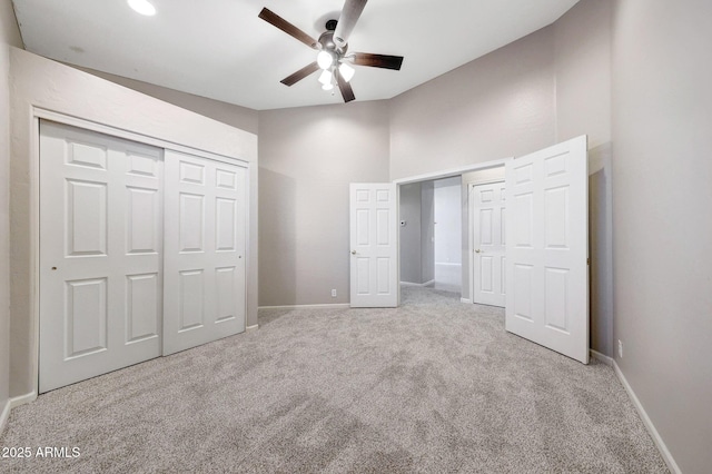 10253 E Indigo Dr, Scottsdale, AZ 85255 - unfurnished bedroom with carpet, baseboards, ceiling fan, and a closet