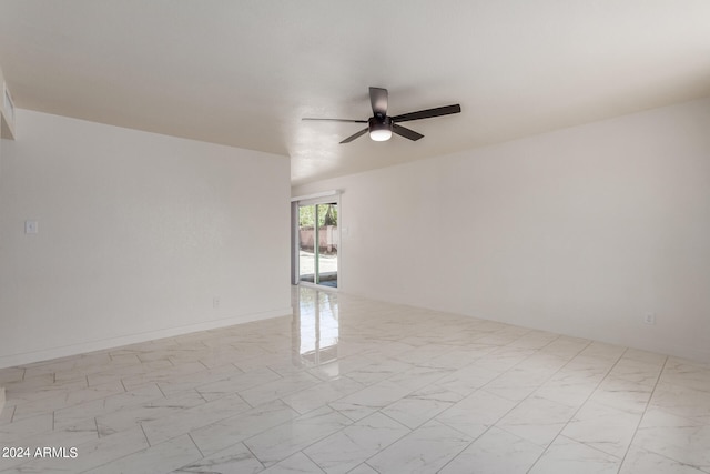 spare room featuring ceiling fan