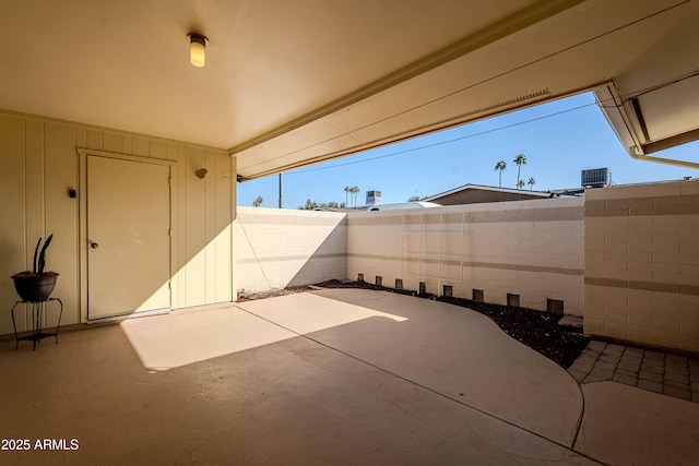 view of patio / terrace featuring central AC