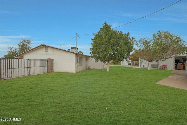 view of yard with fence