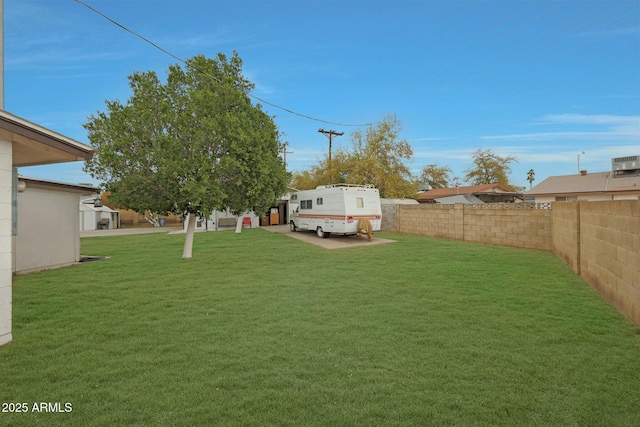 view of yard with fence