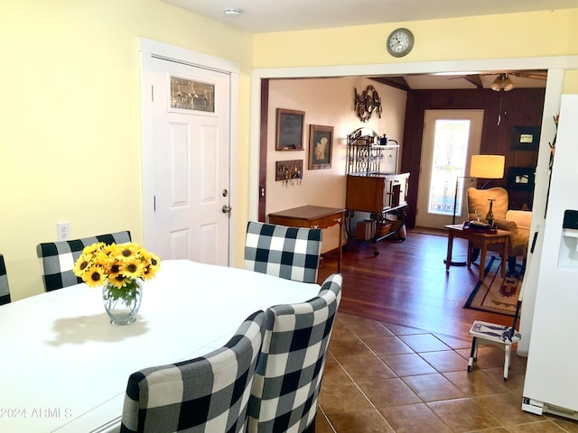 view of tiled dining space