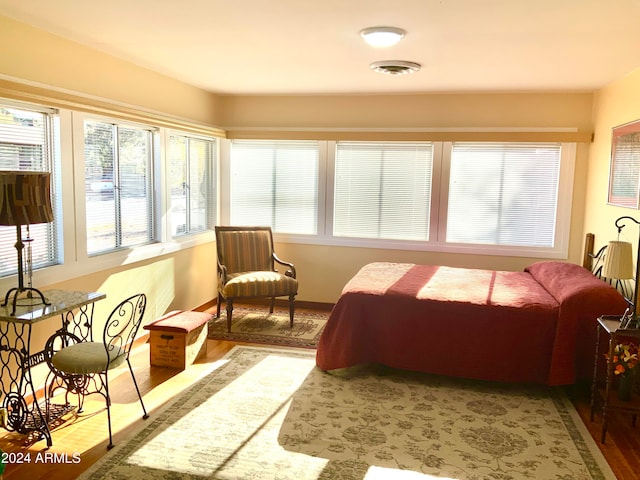 bedroom featuring light hardwood / wood-style floors