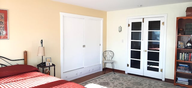 bedroom featuring hardwood / wood-style floors