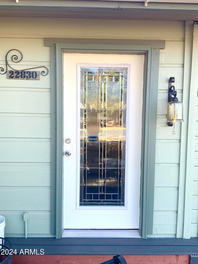 view of doorway to property