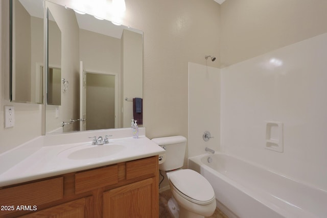 full bathroom with vanity, toilet, and shower / bath combination