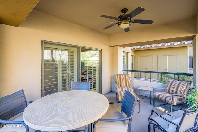 view of patio / terrace with ceiling fan