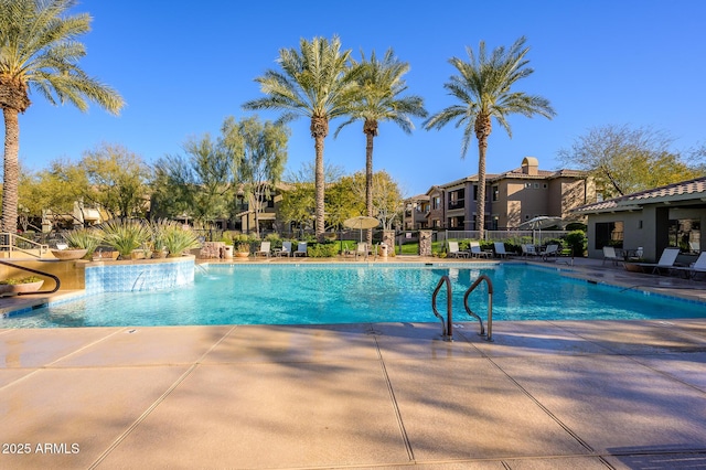 view of pool with a patio area