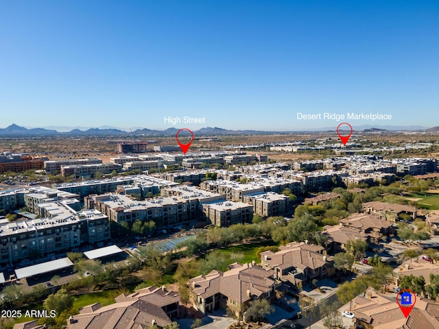 drone / aerial view with a mountain view