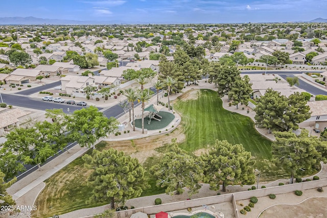 bird's eye view with a residential view