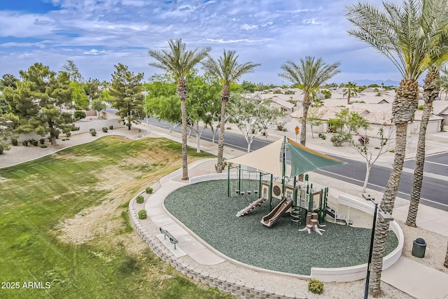 surrounding community with playground community and a residential view