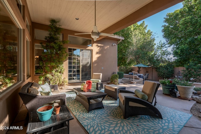 view of patio featuring an outdoor living space