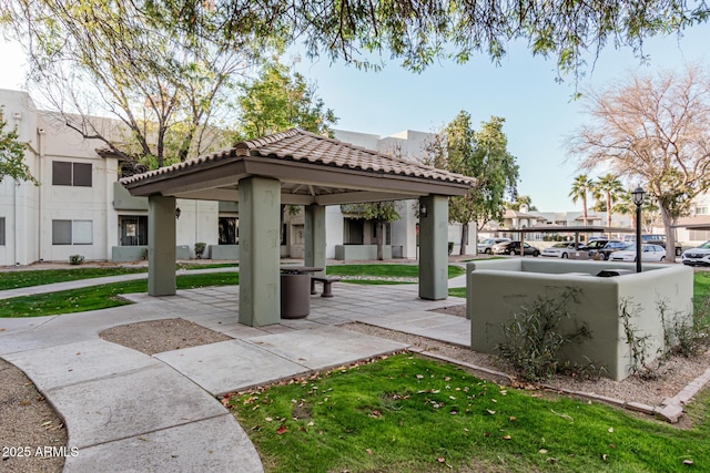 view of community with a gazebo