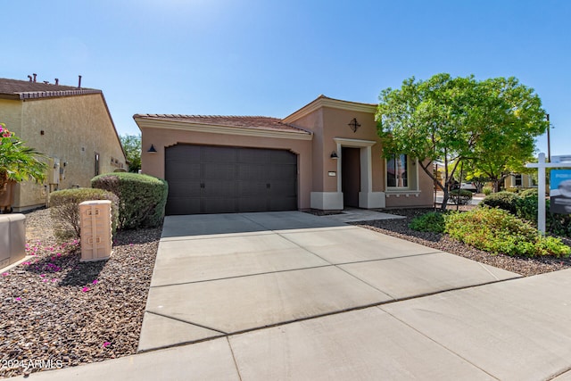 view of front of house with a garage