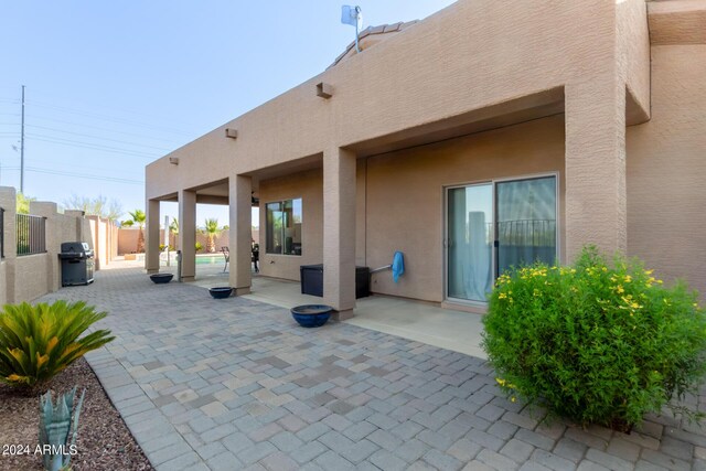 view of patio / terrace featuring a grill