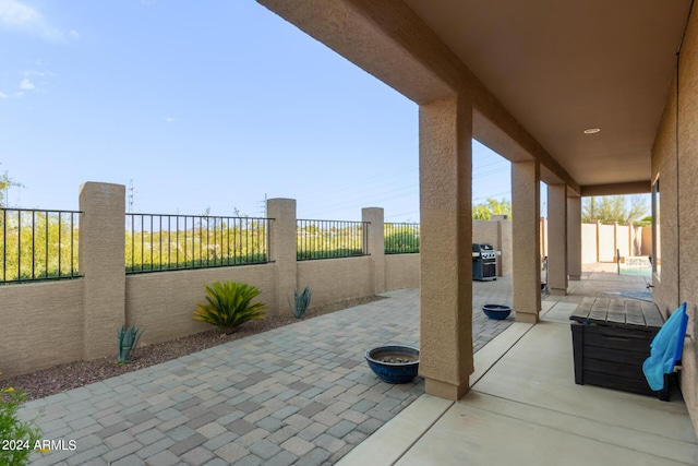 view of patio with grilling area