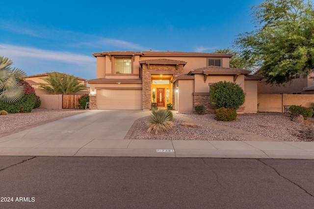 view of front of home featuring a garage